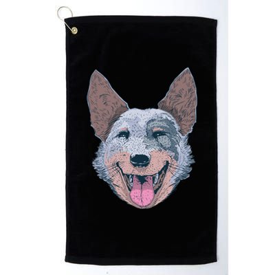 Happy Australian Cattle Dog  Platinum Collection Golf Towel