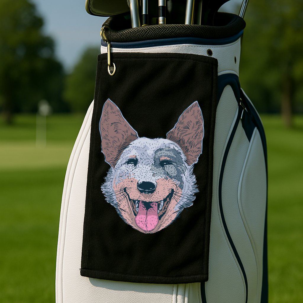 Happy Australian Cattle Dog  Golf Towel