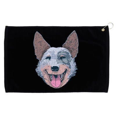 Happy Australian Cattle Dog  Grommeted Golf Towel