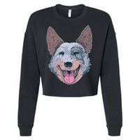 Happy Australian Cattle Dog  Cropped Pullover Crew