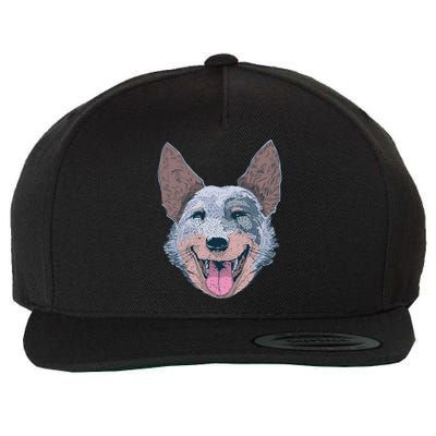 Happy Australian Cattle Dog  Wool Snapback Cap