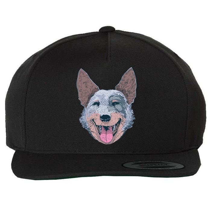 Happy Australian Cattle Dog  Wool Snapback Cap