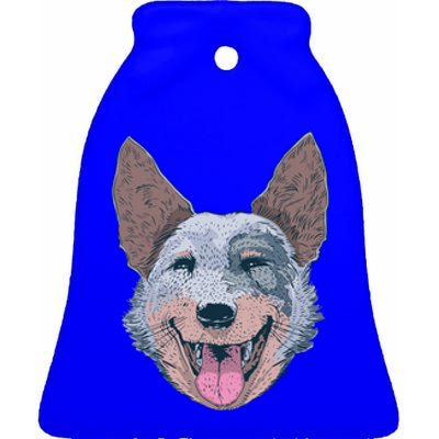 Happy Australian Cattle Dog  Ceramic Bell Ornament