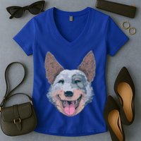 Happy Australian Cattle Dog  Women's V-Neck T-Shirt