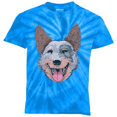 Happy Australian Cattle Dog  Kids Tie-Dye T-Shirt