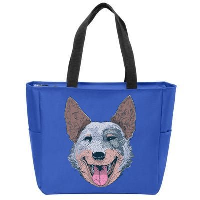 Happy Australian Cattle Dog  Zip Tote Bag