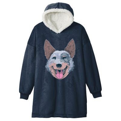 Happy Australian Cattle Dog  Hooded Wearable Blanket