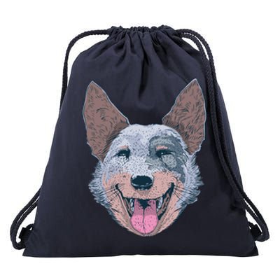 Happy Australian Cattle Dog  Drawstring Bag