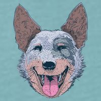 Happy Australian Cattle Dog  Sueded Cloud Jersey T-Shirt