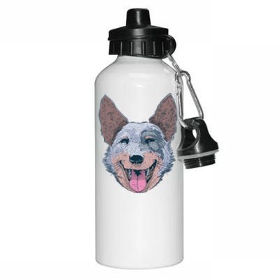 Happy Australian Cattle Dog  Aluminum Water Bottle