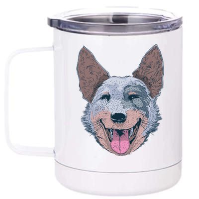 Happy Australian Cattle Dog  12 oz Stainless Steel Tumbler Cup