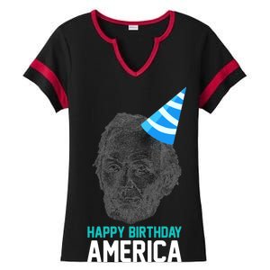 Happy Birthday America Ladies Halftime Notch Neck Tee