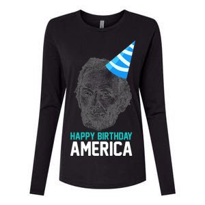 Happy Birthday America Womens Cotton Relaxed Long Sleeve T-Shirt