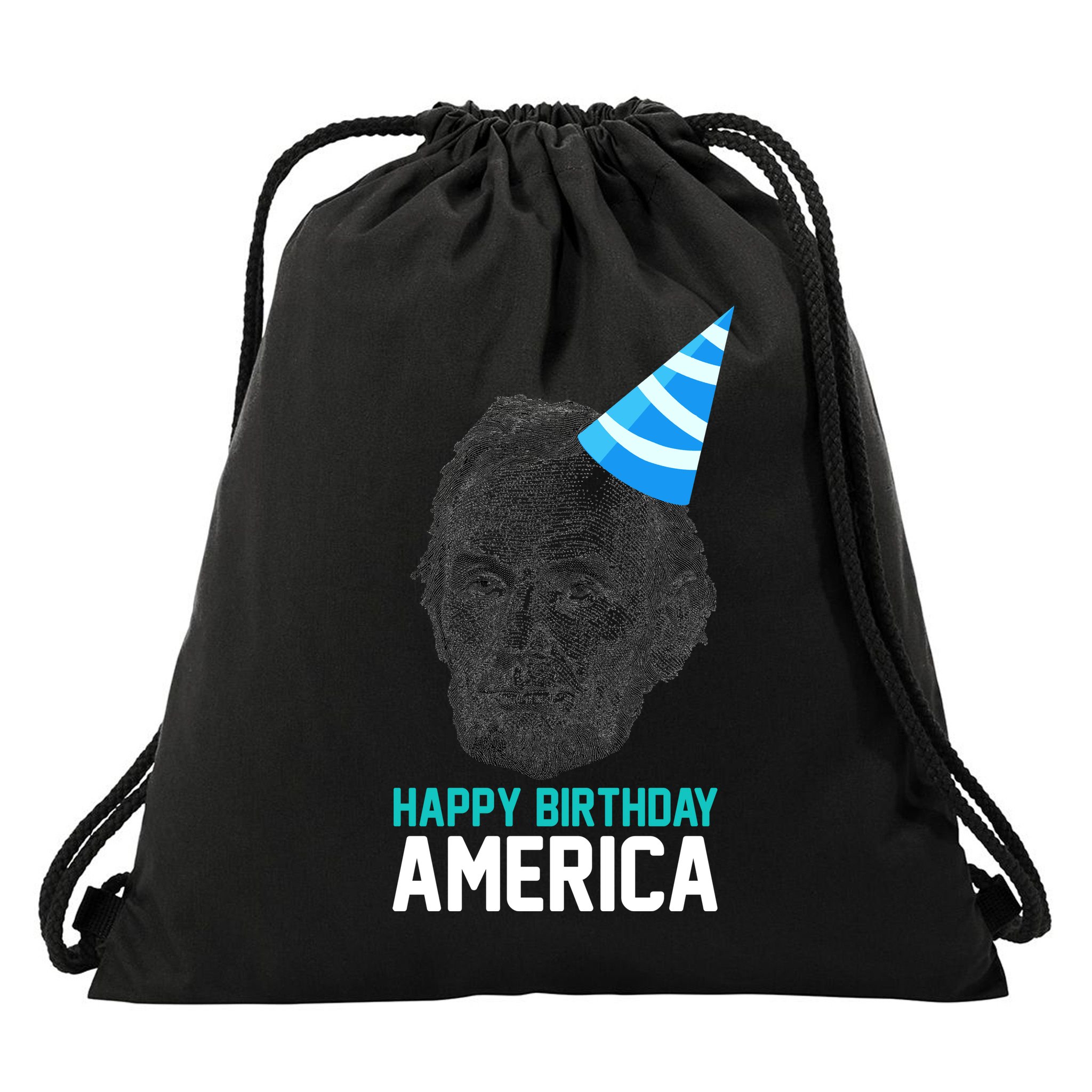 Happy Birthday America Drawstring Bag