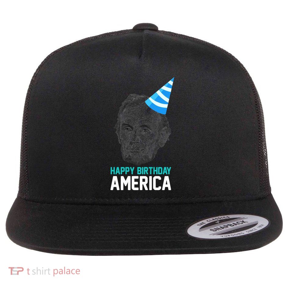 Happy Birthday America Flat Bill Trucker Hat