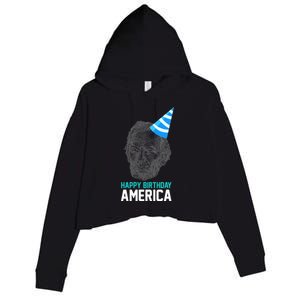 Happy Birthday America Crop Fleece Hoodie