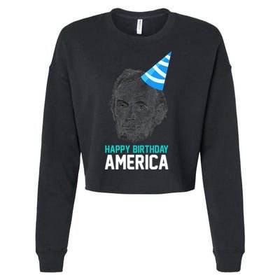 Happy Birthday America Cropped Pullover Crew