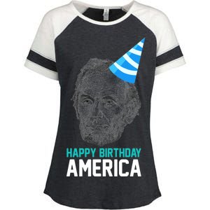 Happy Birthday America Enza Ladies Jersey Colorblock Tee