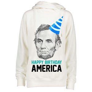 Happy Birthday America Womens Funnel Neck Pullover Hood