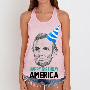 Happy Birthday America Women's Knotted Racerback Tank