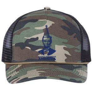 Happy Birthday America Abe Lincoln Retro Rope Trucker Hat Cap