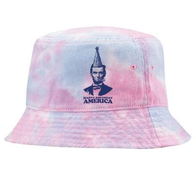 Happy Birthday America Abe Lincoln Tie-Dyed Bucket Hat