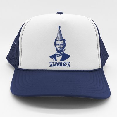 Happy Birthday America Abe Lincoln Trucker Hat