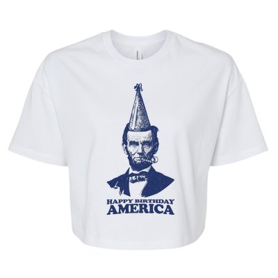 Happy Birthday America Abe Lincoln Bella+Canvas Jersey Crop Tee