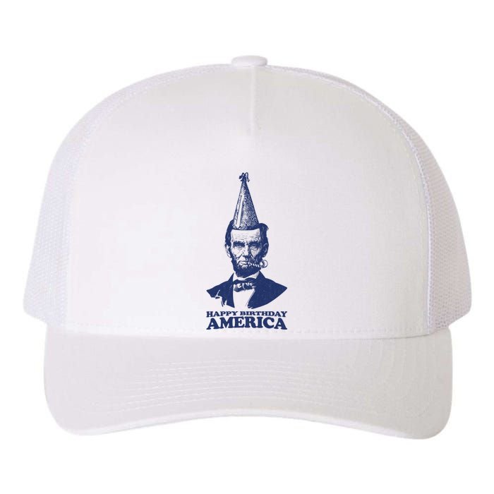 Happy Birthday America Abe Lincoln Yupoong Adult 5-Panel Trucker Hat