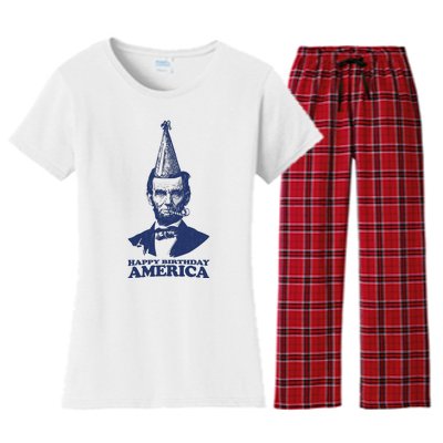 Happy Birthday America Abe Lincoln Women's Flannel Pajama Set