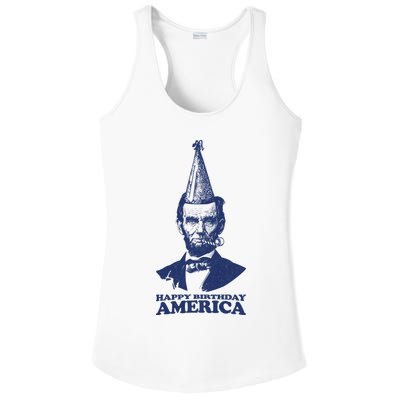 Happy Birthday America Abe Lincoln Ladies PosiCharge Competitor Racerback Tank