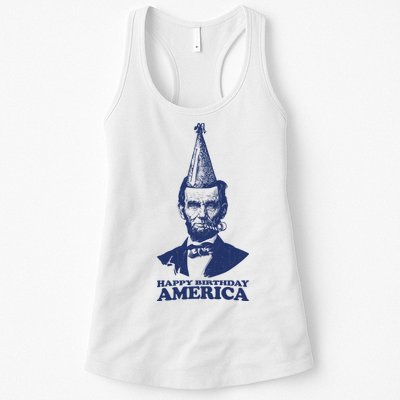 Happy Birthday America Abe Lincoln Womens Tank Top