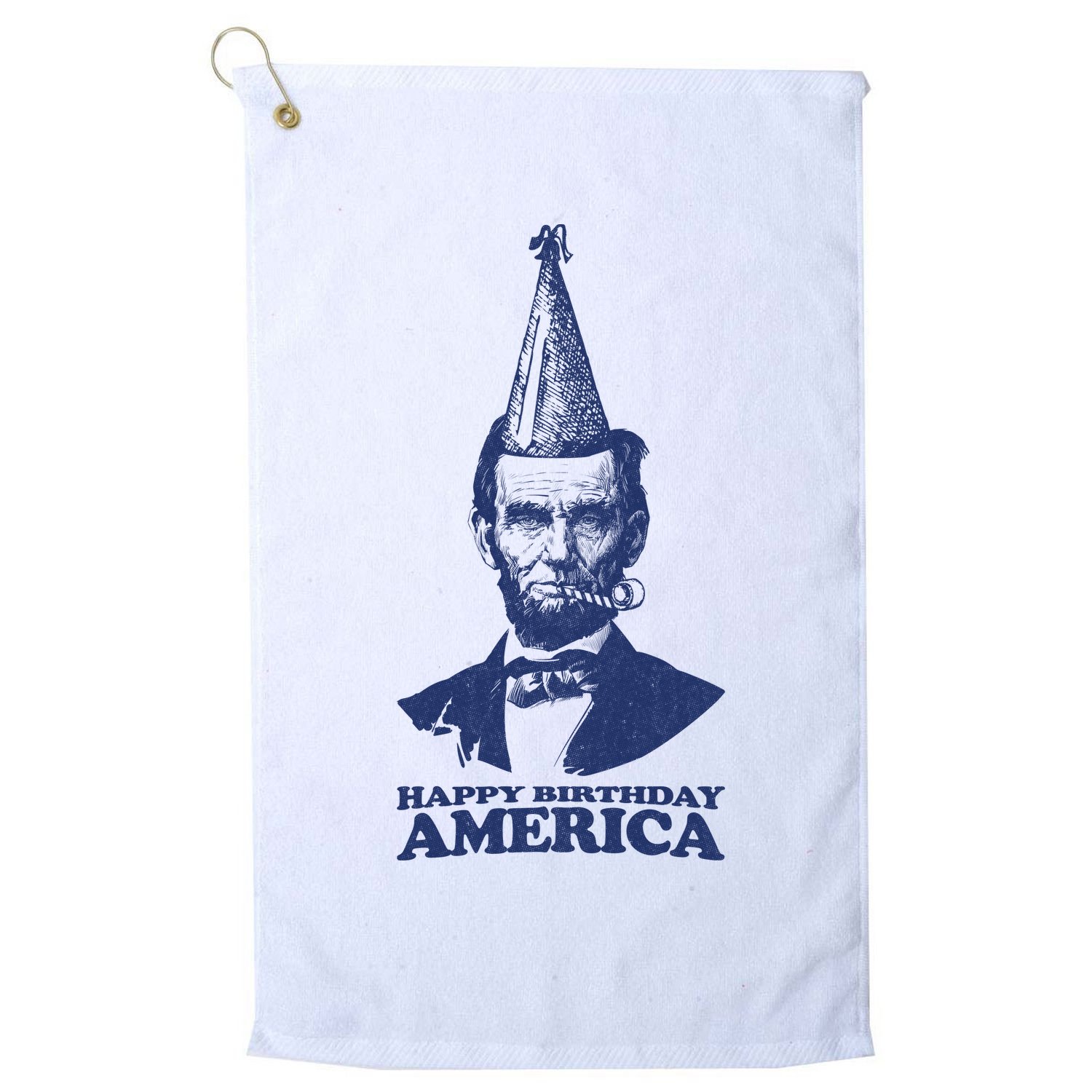 Happy Birthday America Abe Lincoln Golf Towel