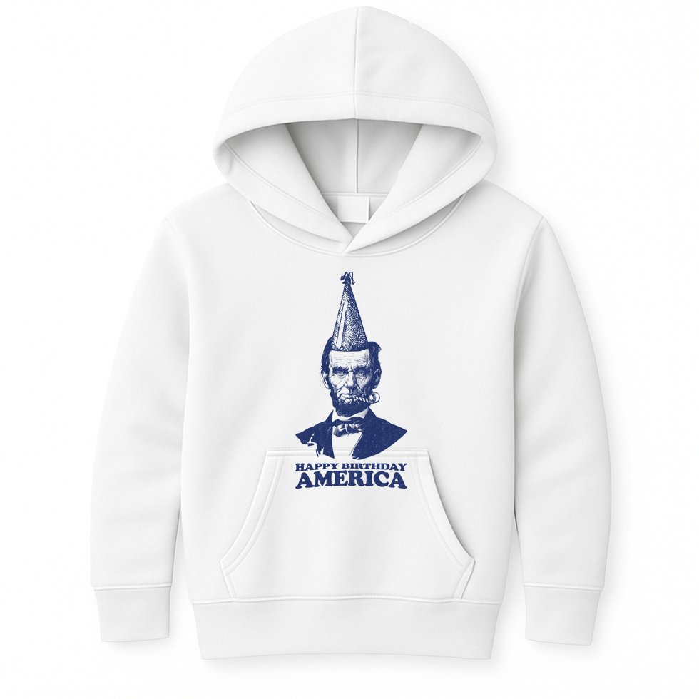 Happy Birthday America Abe Lincoln Kids Hoodie