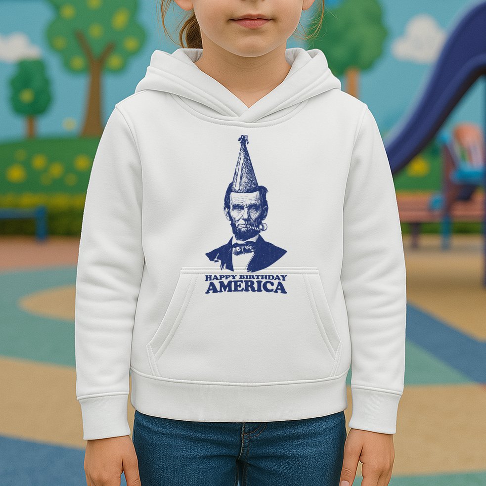 Happy Birthday America Abe Lincoln Kids Hoodie