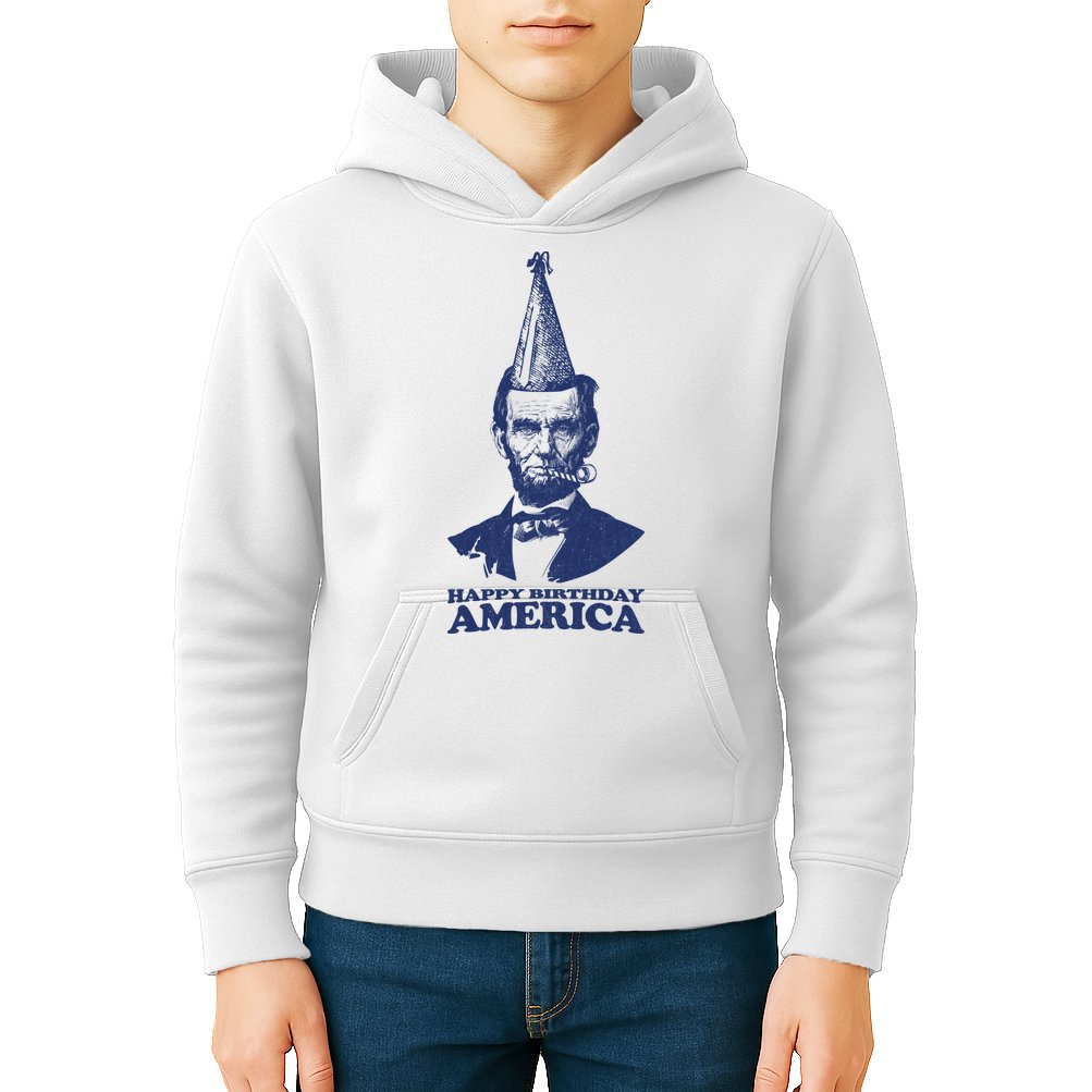 Happy Birthday America Abe Lincoln Kids Hoodie
