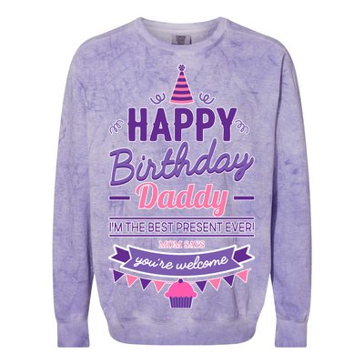 Happy Birthday Daddy Daughter  Colorblast Crewneck Sweatshirt