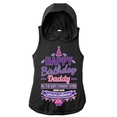 Happy Birthday Daddy Daughter  Ladies PosiCharge Tri-Blend Wicking Draft Hoodie Tank