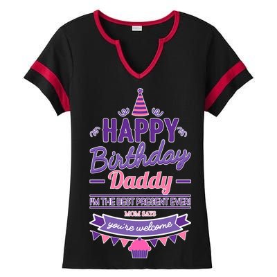 Happy Birthday Daddy Daughter  Ladies Halftime Notch Neck Tee