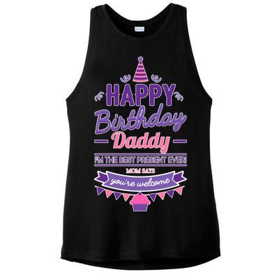 Happy Birthday Daddy Daughter  Ladies PosiCharge Tri-Blend Wicking Tank