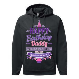 Happy Birthday Daddy Daughter  Performance Fleece Hoodie