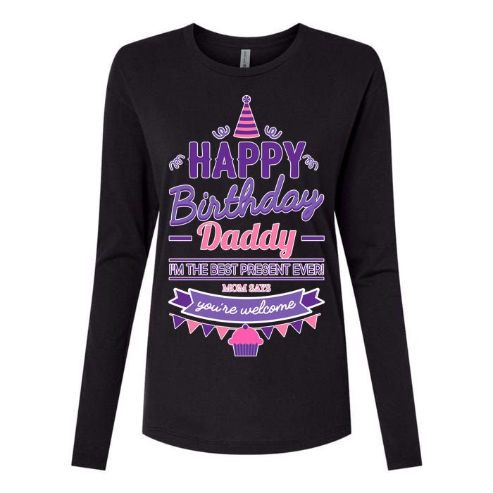 Happy Birthday Daddy Daughter  Womens Cotton Relaxed Long Sleeve T-Shirt