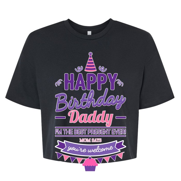 Happy Birthday Daddy Daughter  Bella+Canvas Jersey Crop Tee