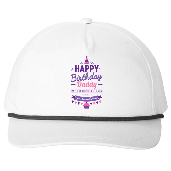 Happy Birthday Daddy Daughter  Snapback Five-Panel Rope Hat