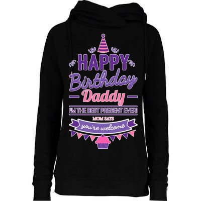 Happy Birthday Daddy Daughter  Womens Funnel Neck Pullover Hood