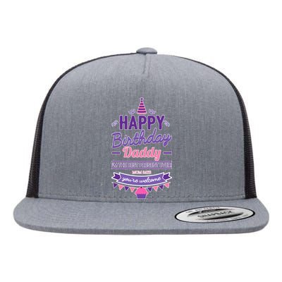 Happy Birthday Daddy Daughter  Flat Bill Trucker Hat