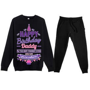 Happy Birthday Daddy Daughter  Premium Crewneck Sweatsuit Set