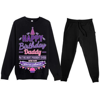 Happy Birthday Daddy Daughter  Premium Crewneck Sweatsuit Set