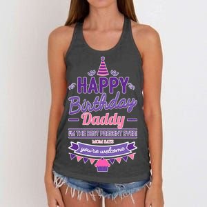 Happy Birthday Daddy Daughter  Women's Knotted Racerback Tank