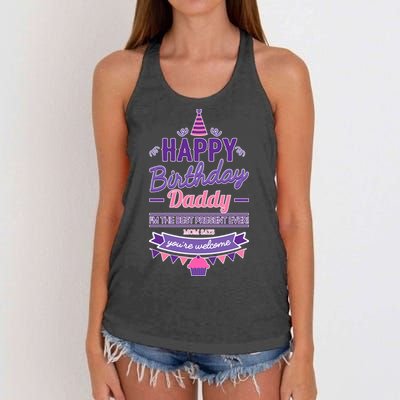 Happy Birthday Daddy Daughter  Women's Knotted Racerback Tank